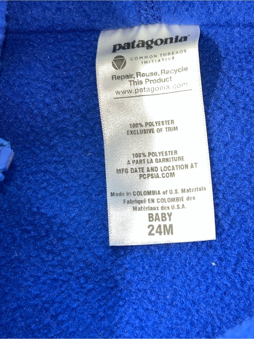 Patagonia Baby Synchilla Fleece Full Zip Hooded Jacket Size 24 Months - Picture 3 of 6
